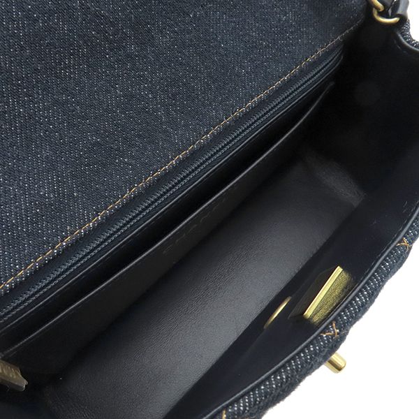 Chanel Shoulder Bag Matelasse 20 Denim Navy Gold Hardware Navy Blue Chain