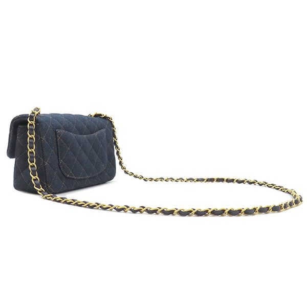 Chanel Shoulder Bag Matelasse 20 Denim Navy Gold Hardware Navy Blue Chain