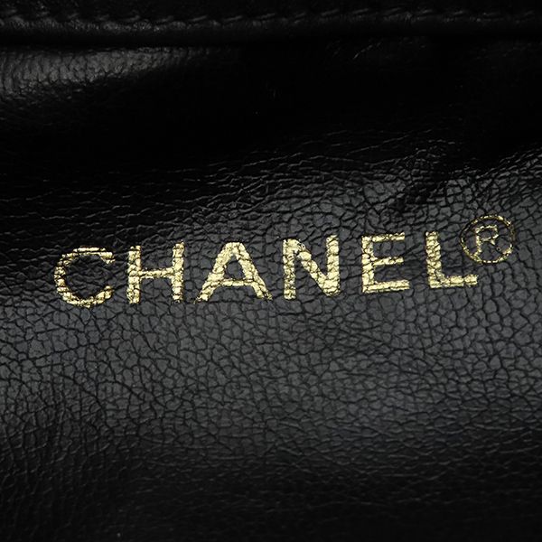 Chanel Shoulder Bag Draw String Shoulder Bag Lambskin Black Gold Hardware Black