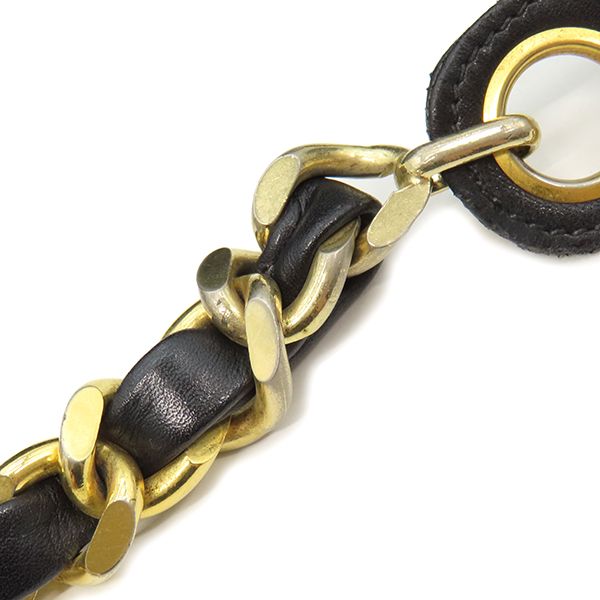 Chanel Shoulder Bag Draw String Shoulder Bag Lambskin Black Gold Hardware Black