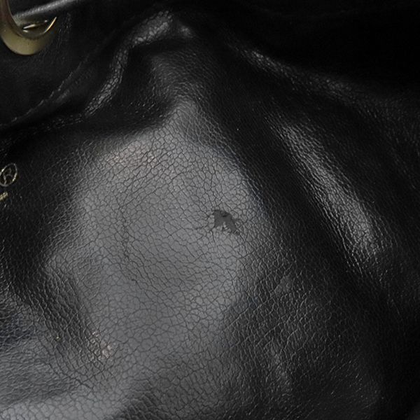 Chanel Shoulder Bag Draw String Shoulder Bag Lambskin Black Gold Hardware Black