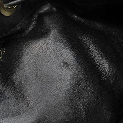 Chanel Shoulder Bag Draw String Shoulder Bag Lambskin Black Gold Hardware Black