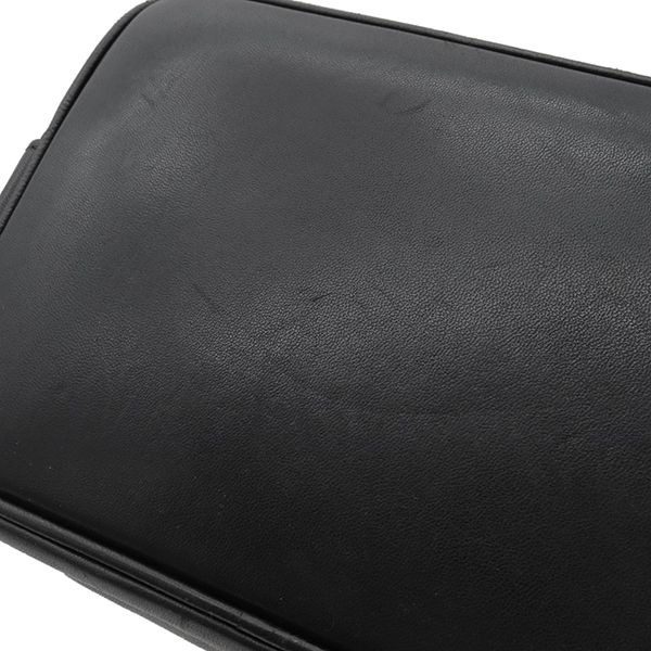 Chanel Shoulder Bag Draw String Shoulder Bag Lambskin Black Gold Hardware Black