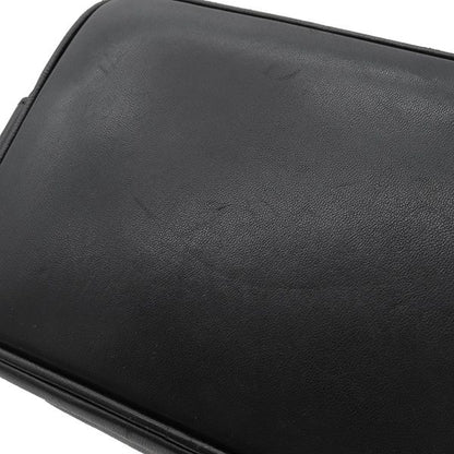 Chanel Shoulder Bag Draw String Shoulder Bag Lambskin Black Gold Hardware Black