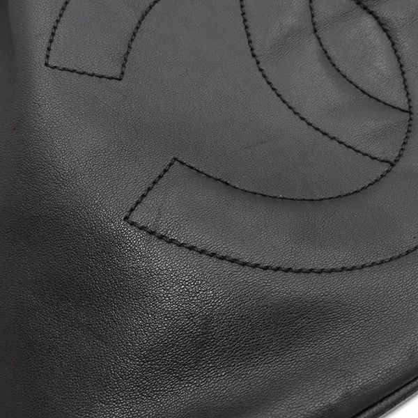 Chanel Shoulder Bag Draw String Shoulder Bag Lambskin Black Gold Hardware Black