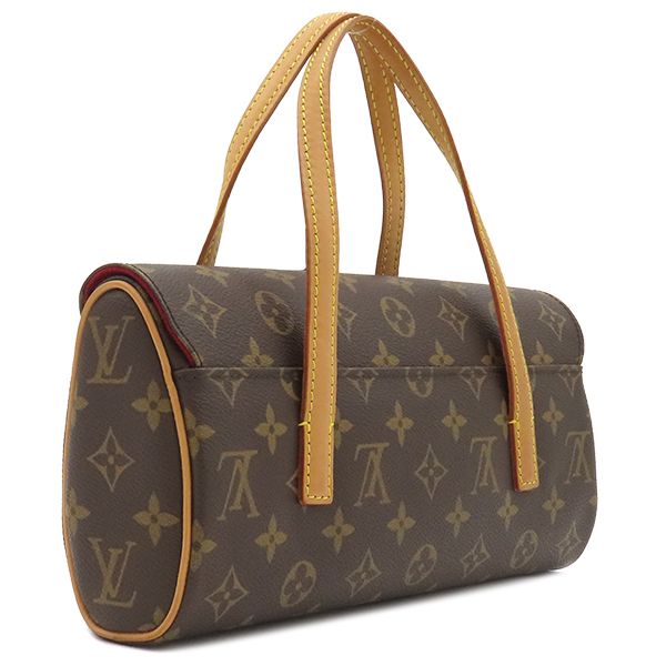 Louis Vuitton Handbag Sonatine Monogram Canvas Monogram Gold Hardware Brown Red