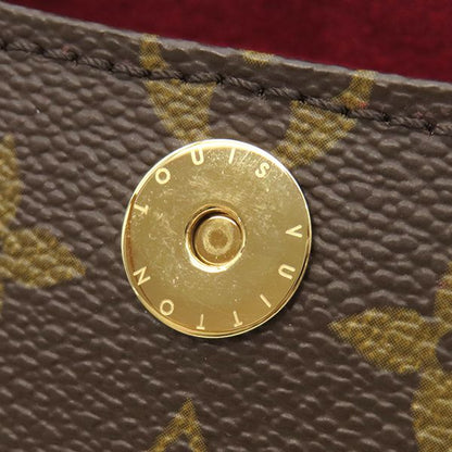 Louis Vuitton Handbag Sonatine Monogram Canvas Monogram Gold Hardware Brown Red