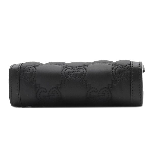 Gucci 2way Bag Ggmatelasse Top Handle Leather Nylon Black Silver Hardware Black