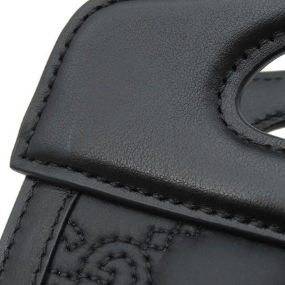 Gucci 2way Bag Ggmatelasse Top Handle Leather Nylon Black Silver Hardware Black