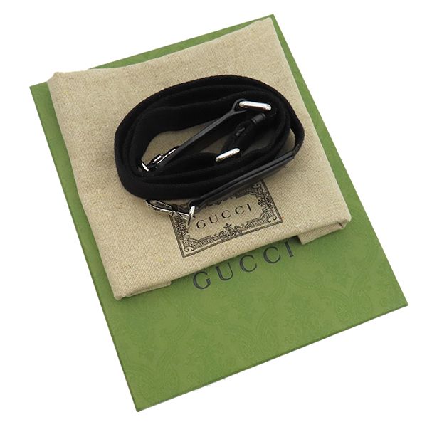 Gucci 2way Bag Ggmatelasse Top Handle Leather Nylon Black Silver Hardware Black