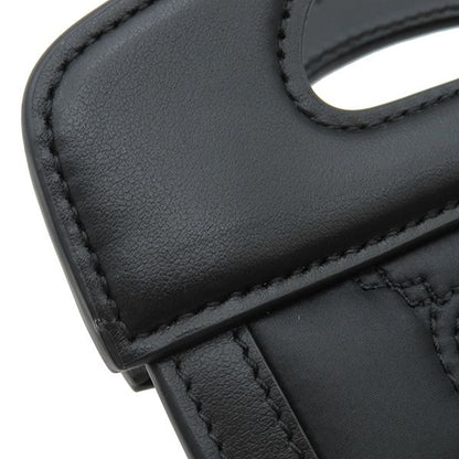 Gucci 2way Bag Ggmatelasse Top Handle Leather Nylon Black Silver Hardware Black