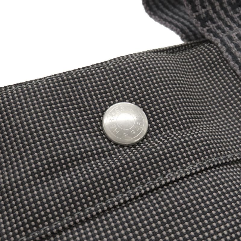 Hermes Tote Bag Her Line Tote MM Canvas Gray Silver Hardware Key and Cadena