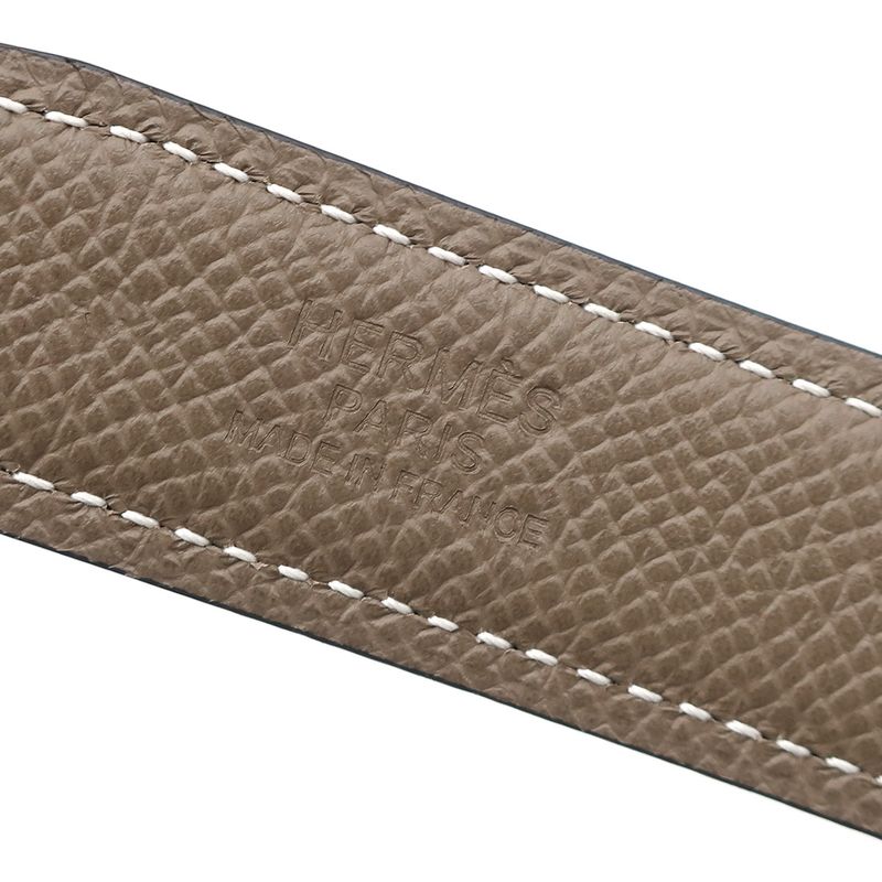 Hermes Belt Constance H #85 Swift Vaux Epson Black and Etoupe #85 Never Used H