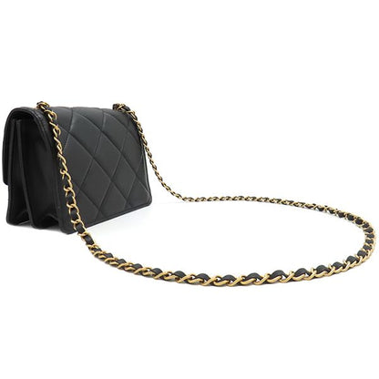 Chanel Shoulder Bag Matelasse Chain Shoulder Lambskin Black Vintage Hardware