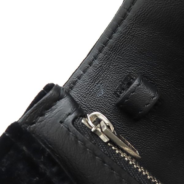 Balenciaga Chain Wallet Hourglass Velvet Black Silver Hardware Black Chain