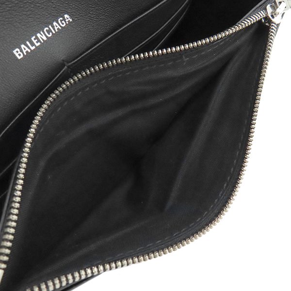 Balenciaga Chain Wallet Hourglass Velvet Black Silver Hardware Black Chain