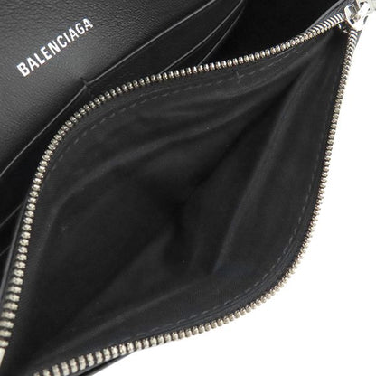 Balenciaga Chain Wallet Hourglass Velvet Black Silver Hardware Black Chain