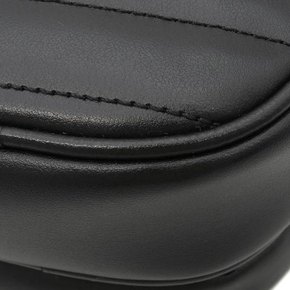 Gucci Shoulder Bag Interlocking G Heart Shoulder Leather Black Gold Hardware