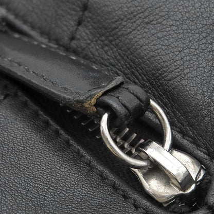 Chanel Handbag Choco Bar Leather Black Silver Hardware Black Boston 91*****