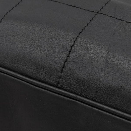 Chanel Handbag Choco Bar Leather Black Silver Hardware Black Boston 91*****
