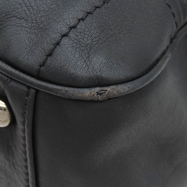 Chanel Handbag Choco Bar Leather Black Silver Hardware Black Boston 91*****