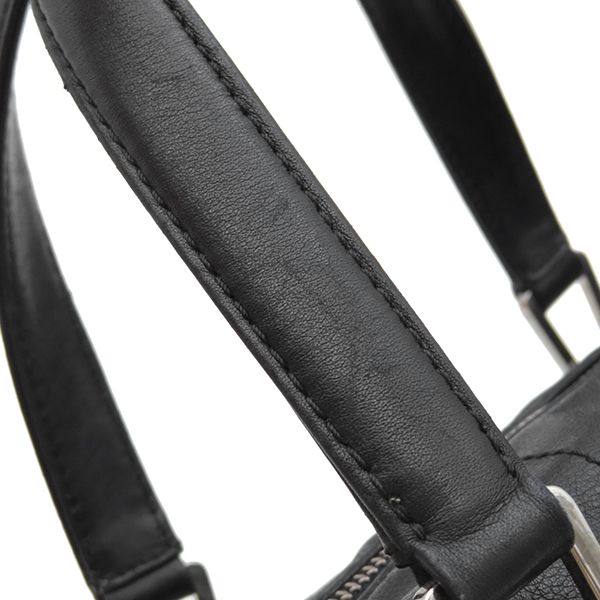 Chanel Handbag Choco Bar Leather Black Silver Hardware Black Boston 91*****