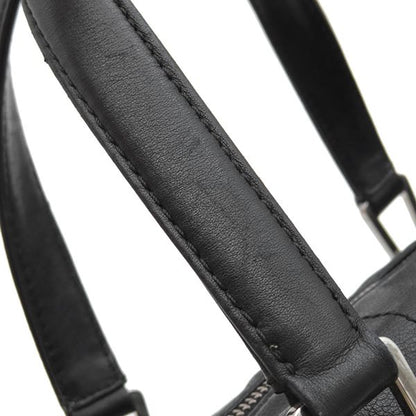 Chanel Handbag Choco Bar Leather Black Silver Hardware Black Boston 91*****