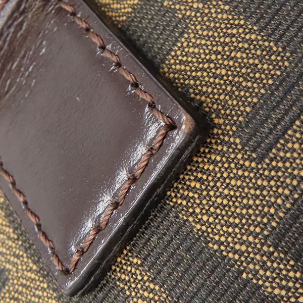 Fendi Handbag Zucca Canvas Leather Brown and Dark Brown Silver Hardware Brown