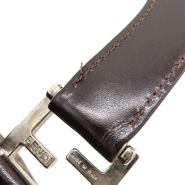 Fendi Handbag Zucca Canvas Leather Brown and Dark Brown Silver Hardware Brown