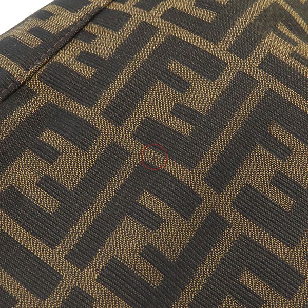 Fendi Handbag Zucca Canvas Leather Brown and Dark Brown Silver Hardware Brown