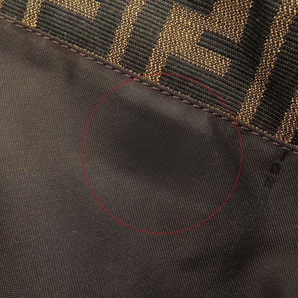 Fendi Handbag Zucca Canvas Leather Brown and Dark Brown Silver Hardware Brown