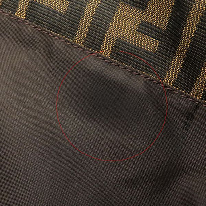 Fendi Handbag Zucca Canvas Leather Brown and Dark Brown Silver Hardware Brown