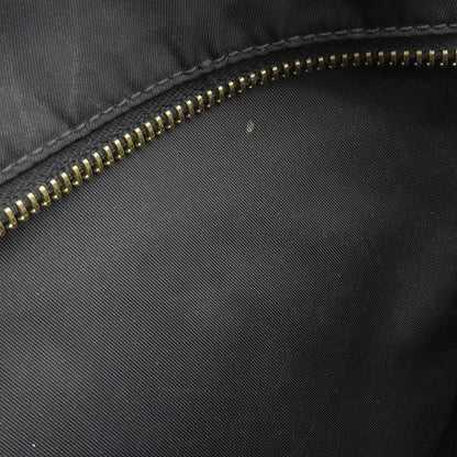 Prada Shoulder Bag Metal Logo Nylon Leather Black Gold Hardware Black Bt0687