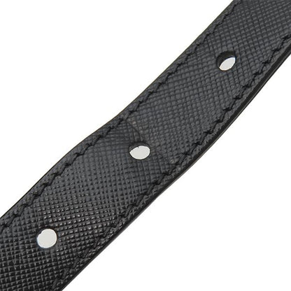 Prada Shoulder Bag Metal Logo Nylon Leather Black Gold Hardware Black Bt0687