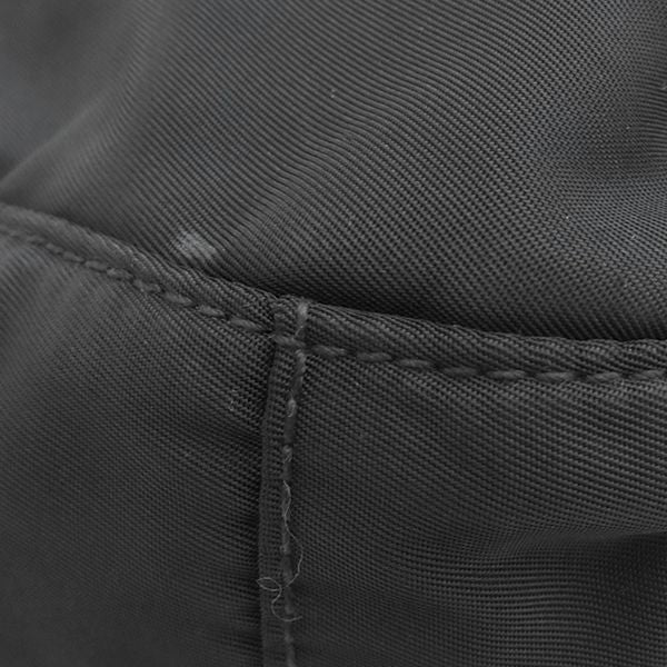 Prada Shoulder Bag Metal Logo Nylon Leather Black Gold Hardware Black Bt0687