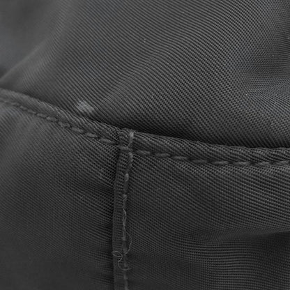 Prada Shoulder Bag Metal Logo Nylon Leather Black Gold Hardware Black Bt0687