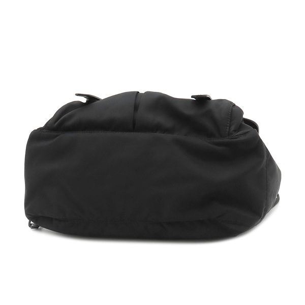 Prada Shoulder Bag Metal Logo Nylon Leather Black Gold Hardware Black Bt0687