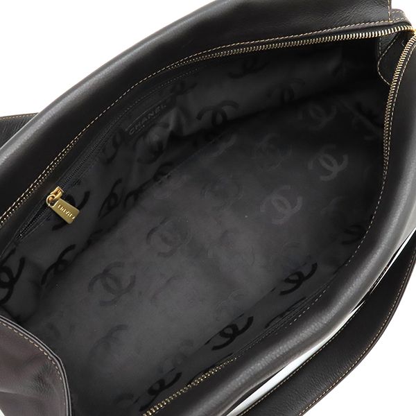 Chanel Handbag Coco Mark Tote Leather Dark Brown Mattogo Old Hardware Brown