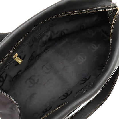 Chanel Handbag Coco Mark Tote Leather Dark Brown Mattogo Old Hardware Brown