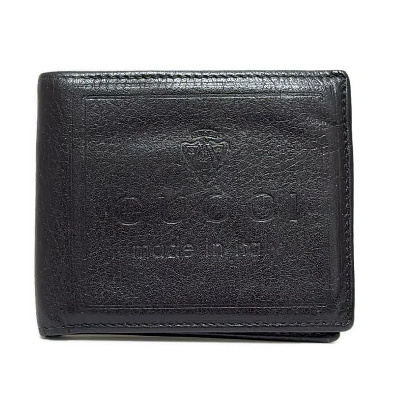 Gucci Wallet - 231844 Black Shape Stamped Leather