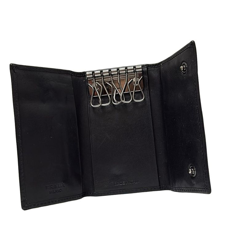 Prada Key Case - M222 Black 6 Hooks Leather