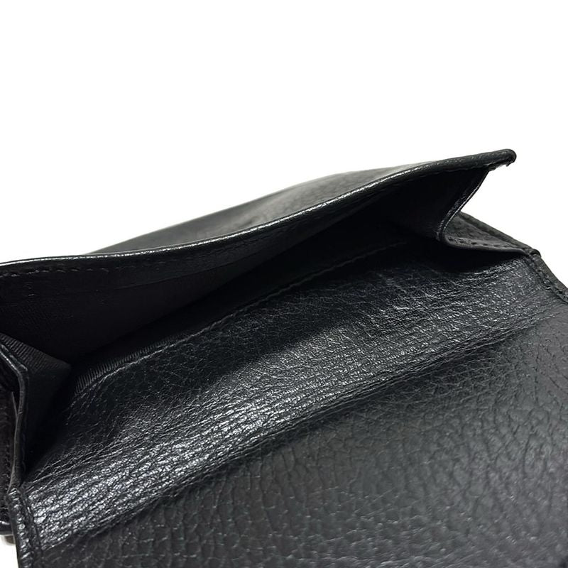 Gucci W Hook Wallet Interlocking G 615525 Black Leather