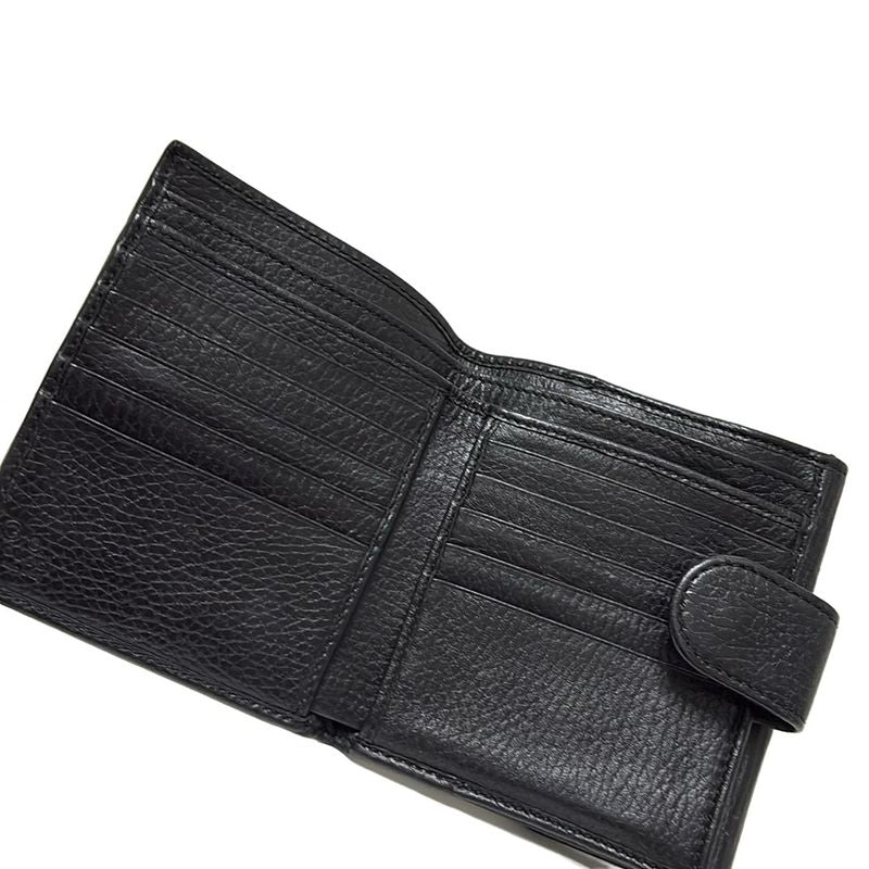 Gucci W Hook Wallet Interlocking G 615525 Black Leather