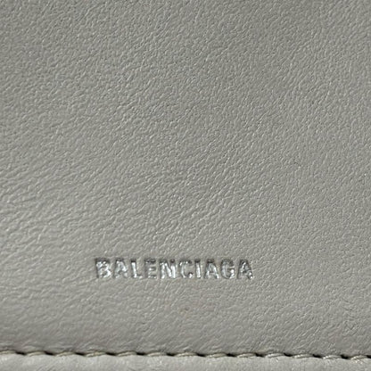 Balenciaga Bifold Wallet Envelope Flap Compact Wallet 753762 Gray Round Zipper