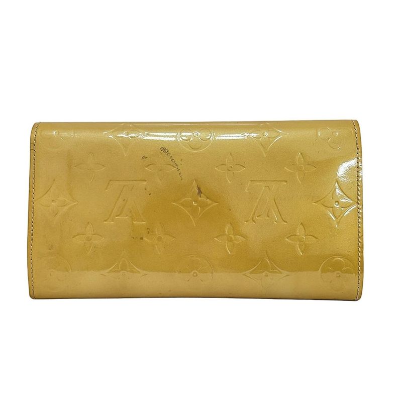 Louis Vuitton Monogram Vernis Pochette Porte M91171 Soft Beige Leather