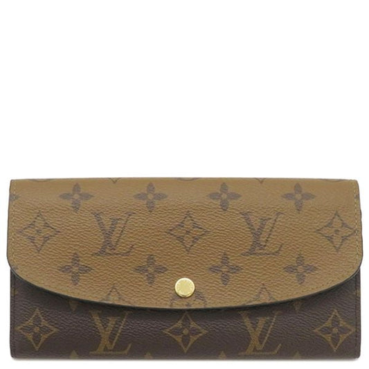 Louis Vuitton Long Wallet Portefeuille Emily Monogram Canvas Monogram Reverse