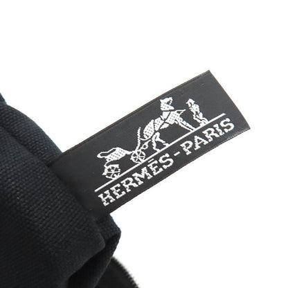 Hermes Tote Bag Cannes MM Canvas Ivory and Black Silver Hardware White Black