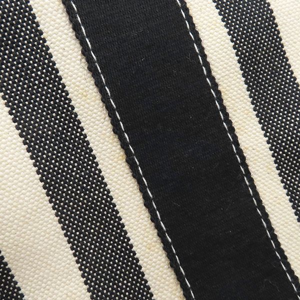 Hermes Tote Bag Cannes MM Canvas Ivory and Black Silver Hardware White Black