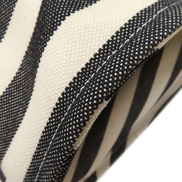 Hermes Tote Bag Cannes MM Canvas Ivory and Black Silver Hardware White Black