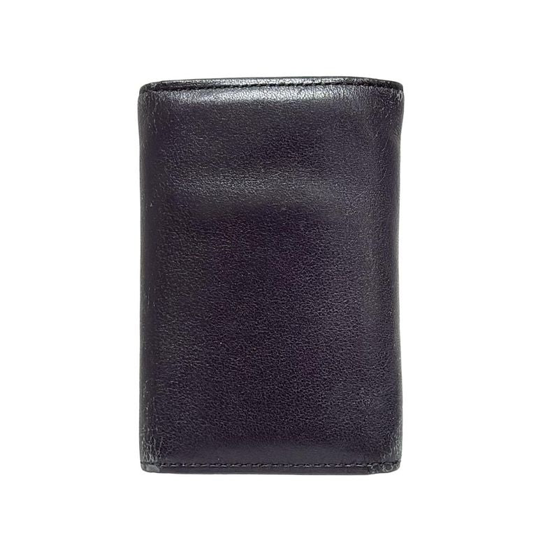 Cartier Key Case Cabochon Black 6 Hooks Leather
